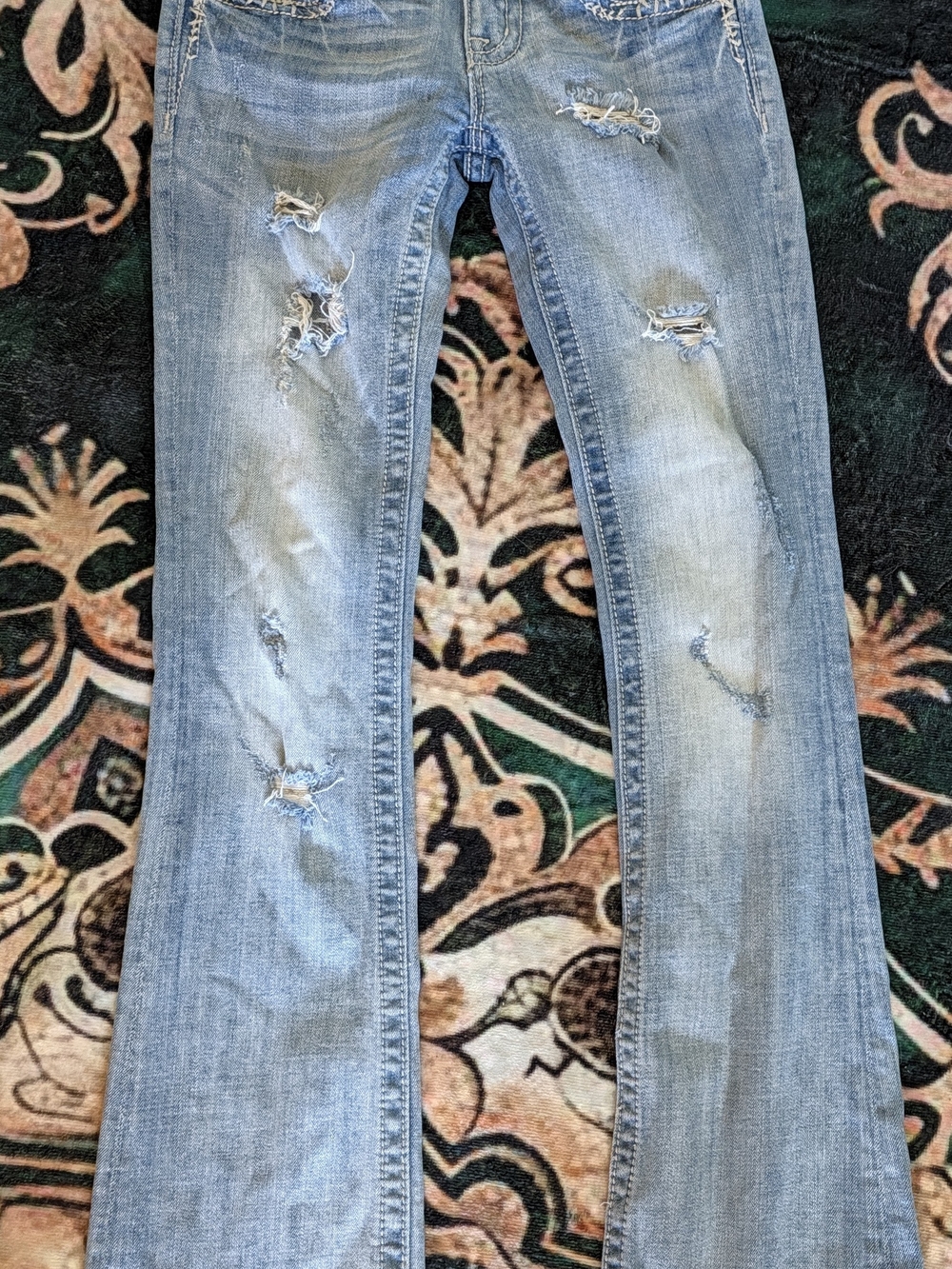 Miss Me 26 Distressed Women's Bootcut Jeans And Embroidery Shorts 26